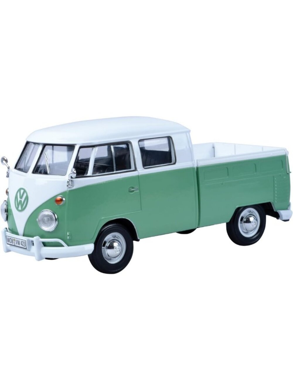 Vintage Green Diecast Metal T1 Pick-Up Bus Van 1/24 Scale Model Collectible